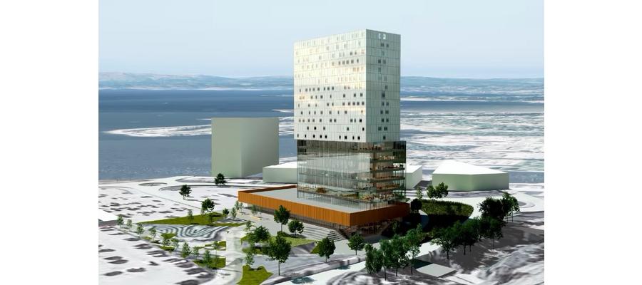 I 2018 ble det laget skisser til dette hotellet i Steinkjer – nå presenteres ny idé.