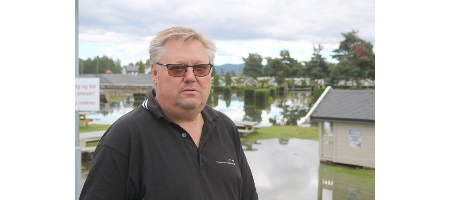 Var full-booket – nå er Hokksund Camping stengt av vannmasser