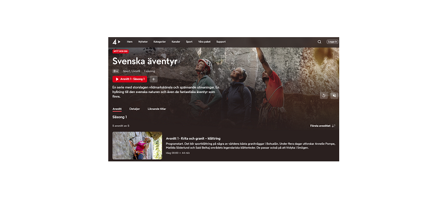 Visit Sweden – filmer om säkrare upplevelser i naturen har blivit en serie på TV4 Play