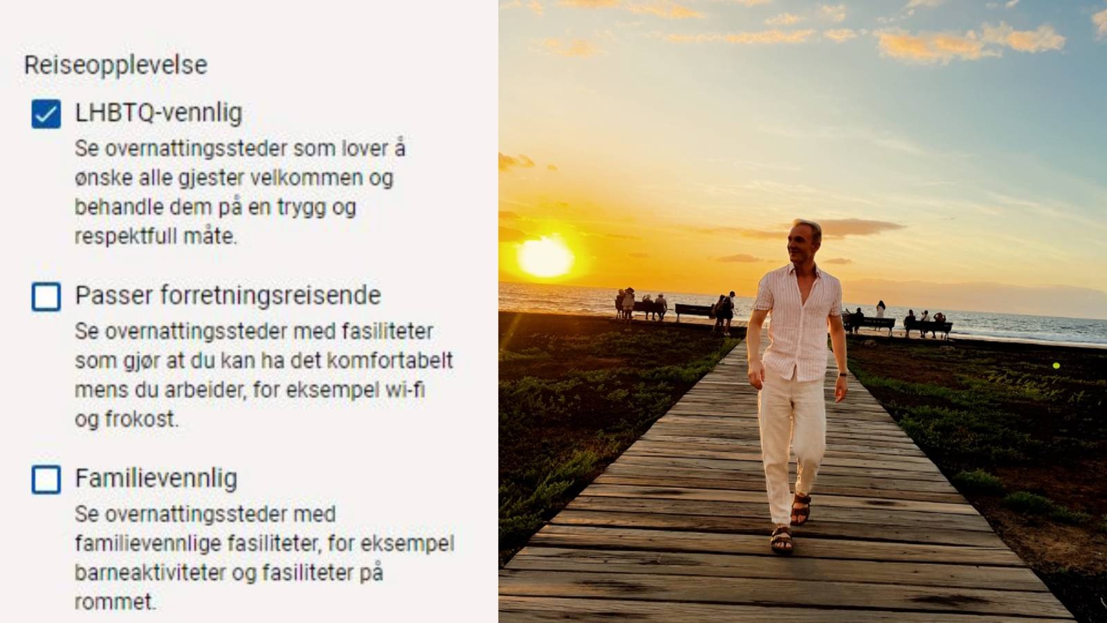 Idar (27) unngår enkelte ferieland på grunn av legninga si – bestillingsside tar grep
